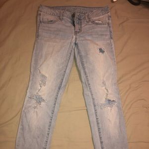 American eagle distressed stretch jegging sz 3/4